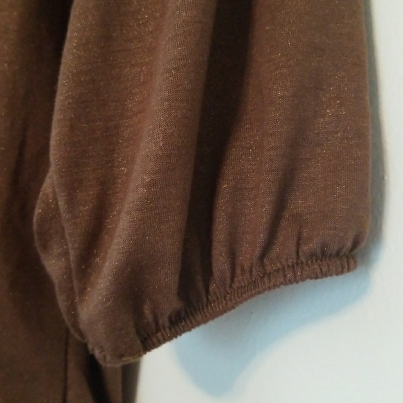 🍁SALE🍁 French Laundry Peasant Top Brown & Gold - Picture 6 of 7